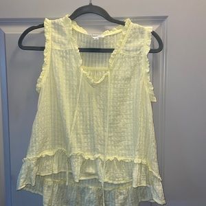 &Merci Summer yellow top, slightly cropped, Size m, runs small, worn twice